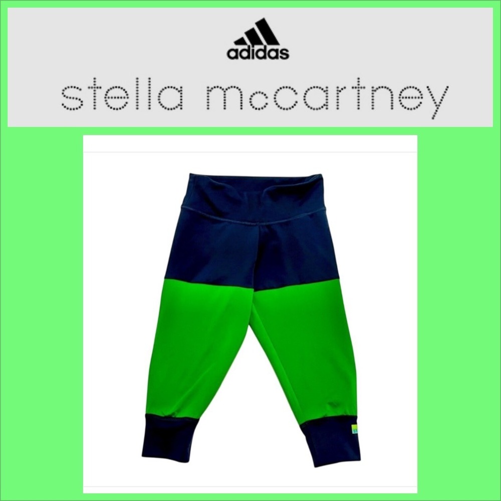 Adidas X Stella McCartney Stellasport womens leggings retro colorblock green XS